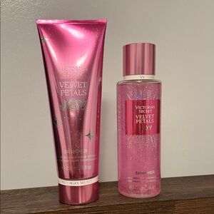 Victoria's Secret Velvet Petals Joy Shimmer Lotion and Mist - Pink